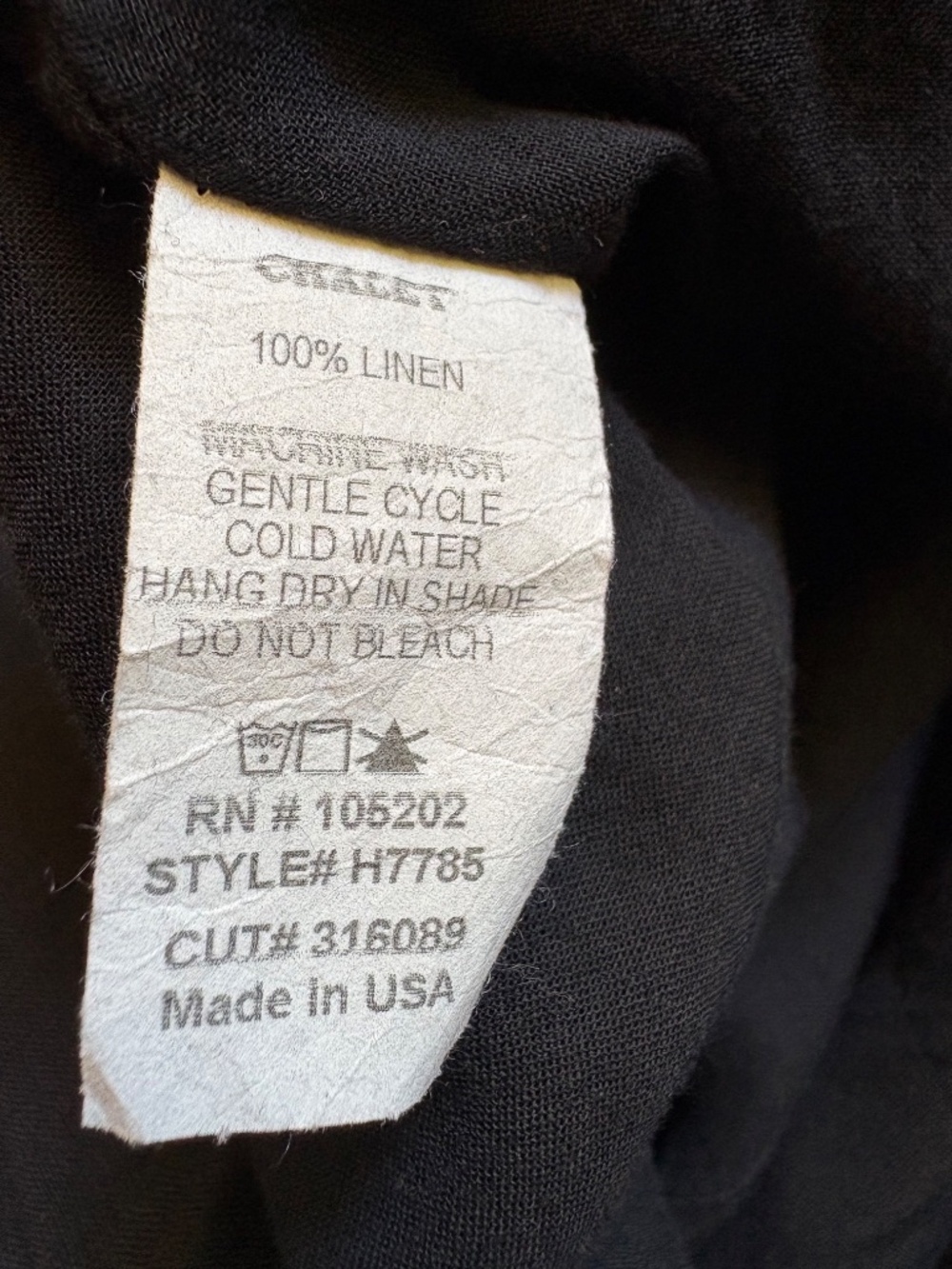 100% Black Linen Dress by Chalet Lagenlook Sleeveless - Picture 8 of 8